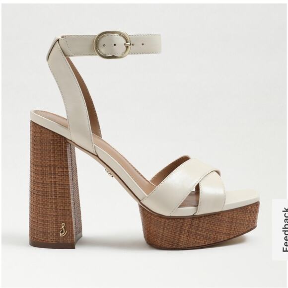 Sam Edelman  NOLITA PLATFORM Block Hill Cream  SANDAL size 9 New - Picture 3 of 12